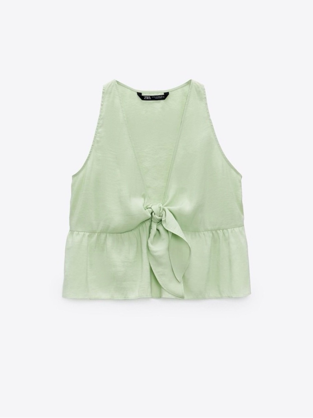 Zara Mint Green Tie-Front tank